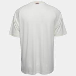  Zegna Cream Wool Crew Neck Half Sleeve T-Shirt XL