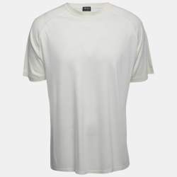  Zegna Cream Wool Crew Neck Half Sleeve T-Shirt XL