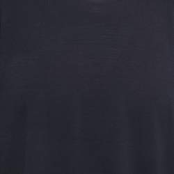 Zegna Navy Blue Wool Crew Neck Half Sleeve T-Shirt XL