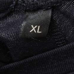 Zegna Navy Blue Wool Crew Neck Half Sleeve T-Shirt XL