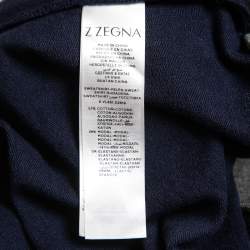 Pre Owned Z Zegna Navy Blue Cotton & Modal Knit Zip Up Jacket S