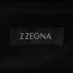 Pre Owned Z Zegna Black Cotton Logo Print Detail Crew Neck T-Shirt XXL