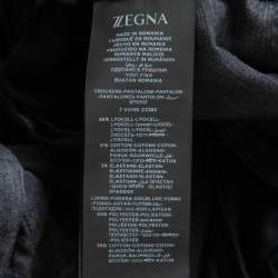 Z Zegna Black Cotton Blend Drawstring Waist Trousers XXL/Waist 37"