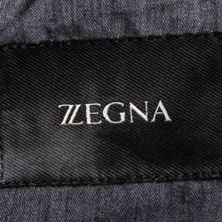 Z Zegna Black Cotton Blend Drawstring Waist Trousers XXL/Waist 37"