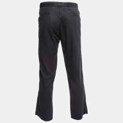 Z Zegna Black Cotton Blend Drawstring Waist Trousers XXL/Waist 37"