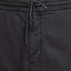 Z Zegna Black Cotton Blend Drawstring Waist Trousers XXL/Waist 37"