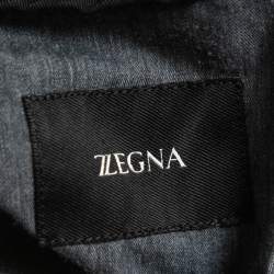 Z Zegna Black Cotton Blend Drawstring Waist Trousers XXL 