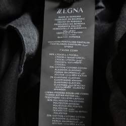 Z Zegna Black Cotton Blend Drawstring Waist Trousers XXL 