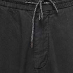 Z Zegna Black Cotton Blend Drawstring Waist Trousers XXL 