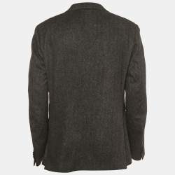 Z Zegna Grey Wool Blend Single Breasted Blazer XXL