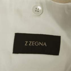 Z Zegna Cream Wool Blend Single Breasted Blazer XXL