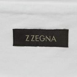 Pre Owned Z Zegna White Sailing Boat Print Cotton Crew Neck T-Shirt M