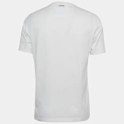 Pre Owned Z Zegna White Sailing Boat Print Cotton Crew Neck T-Shirt M