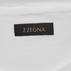Pre Owned Z Zegna White Graphic Print Cotton Crew Neck T-Shirt M