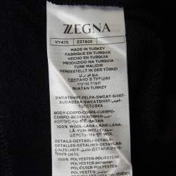 Z Zegna Techmerino Navy Blue Wool Zip Front Jacket L