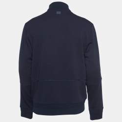 Z Zegna Techmerino Navy Blue Wool Zip Front Jacket L