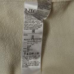 Z Zegna Techmerino Cream Patterned Wool Zip Front Sweatshirt M