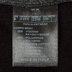 Pre Owned Z Zegna Black/Grey Knit Crew Neck Sweatshirt XL