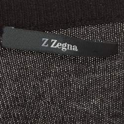 Pre Owned Z Zegna Black/Grey Knit Crew Neck Sweatshirt XL