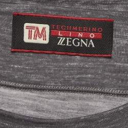 Pre Owned Z Zegna Grey Wool Blend Jersey Crew Neck T-Shirt XXL