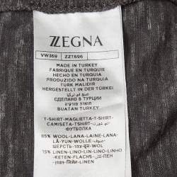 Pre Owned Z Zegna Grey Wool Blend Jersey Crew Neck T-Shirt XXL