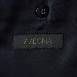 Z Zegna Navy Blue Wool Single Breasted Suit L