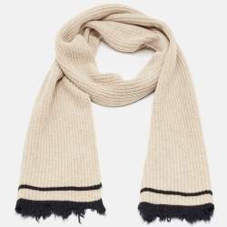 Zadig & Voltaire Beige Rib Knit Wool Blend Lisa Muffler