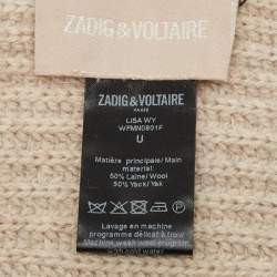Zadig & Voltaire Beige Rib Knit Wool Blend Lisa Muffler