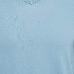 Pre Owned Zadig & Voltaire Blue Cotton Knit V-Neck Keddy Sweatshirt S