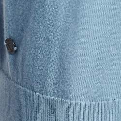 Pre Owned Zadig & Voltaire Blue Cotton Knit V-Neck Keddy Sweatshirt S