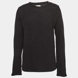 Zadig & Voltaire Black Distressed Knit Wool Blend Jeremy Raye Sweater L
