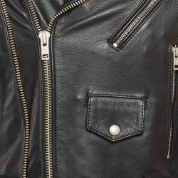 Zadig & Voltaire Black Leather Louis Biker Jacket M