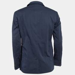 Zadig & Voltaire Navy Blue Cotton Blend Single Breasted Venice Blazer M
