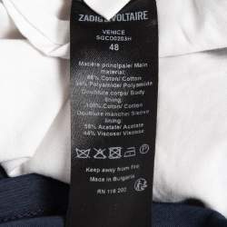Zadig & Voltaire Navy Blue Cotton Blend Single Breasted Venice Blazer M
