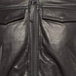 Zadig & Voltaire Black Leather Zip Front Jacket S
