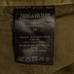 Zadig & Voltaire Green Faded Cotton Pargo Cargo Pants S