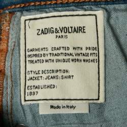 Pre Owned Zadig & Voltaire Blue Brushed Denim David Jeans XS Waist 30"