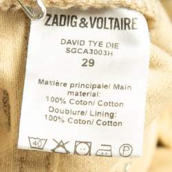 Pre Owned Zadig & Voltaire Cream Tie Dye Denim David Jeans S Waist 31"