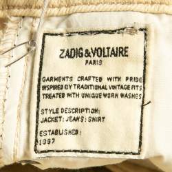 Pre Owned Zadig & Voltaire Cream Tie Dye Denim David Jeans S Waist 31"
