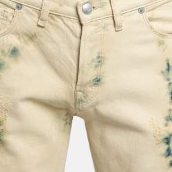 Pre Owned Zadig & Voltaire Cream Tie Dye Denim David Jeans S Waist 31"