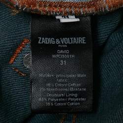 Zadig & Voltaire Blue Brushed Denim David Jeans L Waist 32.5"