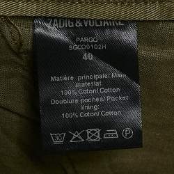 Pre Owned Zadig & Voltaire Green Cotton Pargo Cargo Pants M