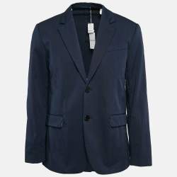 Zadig & Voltaire Navy Blue Cotton Blend Single Breasted Venice Blazer M
