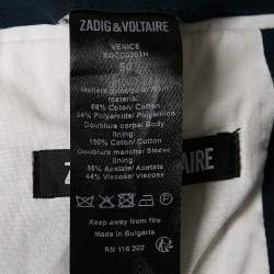 Zadig & Voltaire Navy Blue Cotton Blend Single Breasted Venice Blazer M