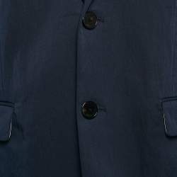 Zadig & Voltaire Navy Blue Cotton Blend Single Breasted Venice Blazer M