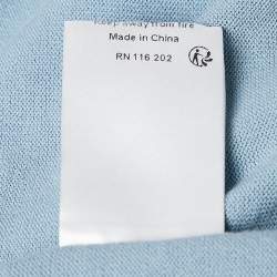 Pre Owned Zadig & Voltaire Blue Cotton Knit V-Neck Keddy Sweatshirt S