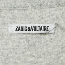 Zadig & Voltaire Grey/Blue Wool Full Sleeve Jumper XL