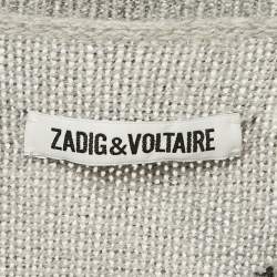 Zadig & Voltaire Grey Camouflage Print Cashmere Kennedy Bis Sweater L
