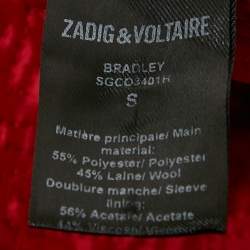 Zadig & Voltaire Black Gabardine Wool Blend Zip-Up Bradley Jacket S