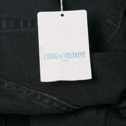 Zadig & Voltaire Black Distressed Denim Raw Edge Detail Shorts XL Waist 35"